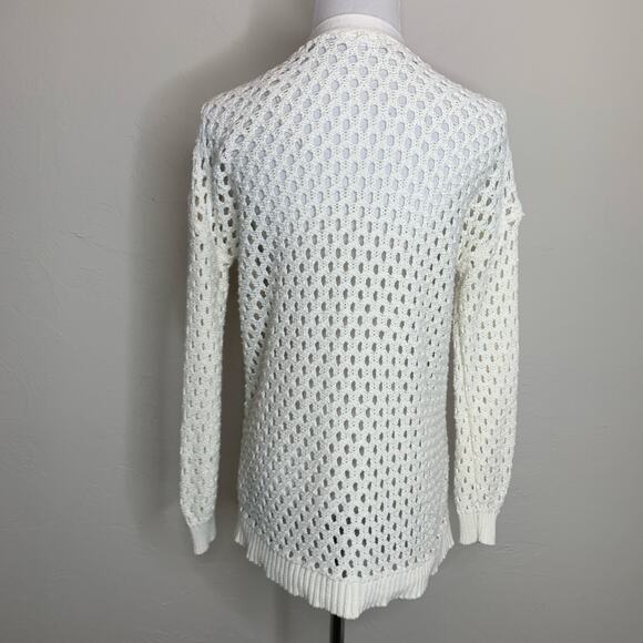 89th + Madison Open Weave Ivory Cream Cardigan Sz XS - Picture 2 of 9